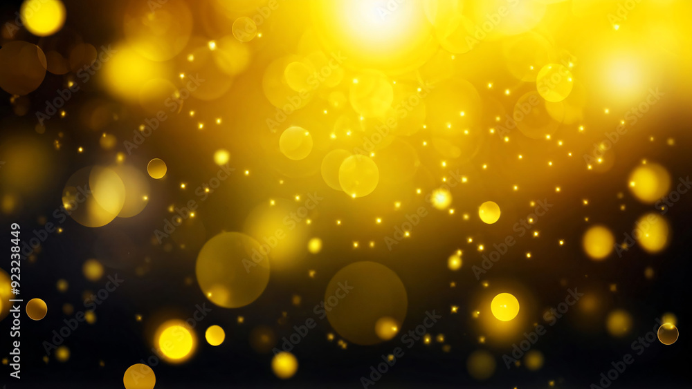 Yellow glow particle abstract bokeh background for design and web banner, wallpaper, invitation, card, celebration etc Yellow glow particle abstract bokeh background for design and web banner, wallpaper, invitation, card, celebration etc