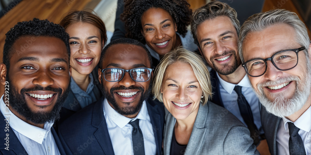 Group of business people smiling together at work Group of business people smiling together at work
