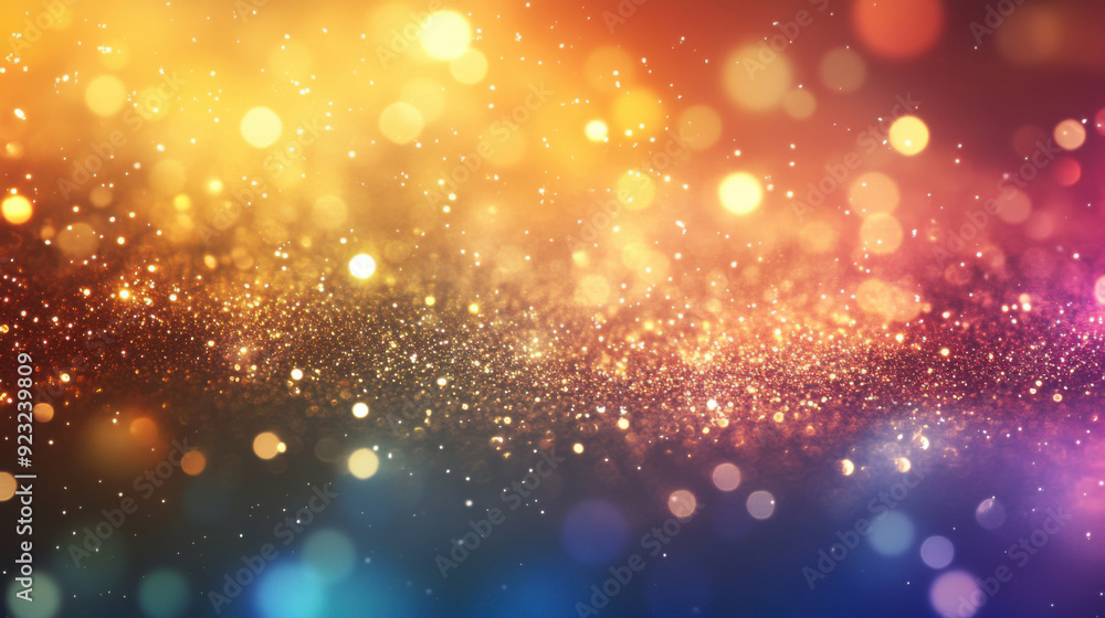 golden abstract background with rainbow light and sparkling bokeh golden abstract background with rainbow light and sparkling bokeh
