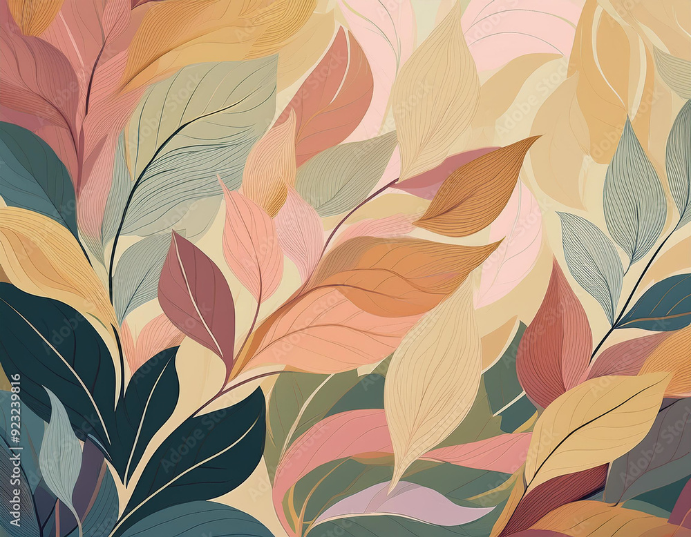 custom made wallpaper toronto digitalAbstract Background with Leaf Textures Layered Transparency Creating Depth