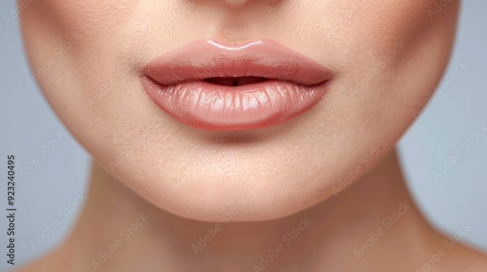 Natural Lips. A Close-up View of Beautiful Woman's Unrecognizable Lips Natural Lips. A Close-up View of Beautiful Woman's Unrecognizable Lips