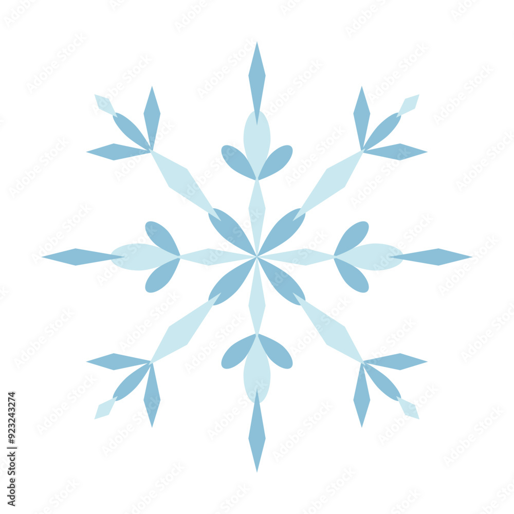 Obraz premium Snowflake. Abstract figure of a snowflake. Winter decorative element in flat style. 