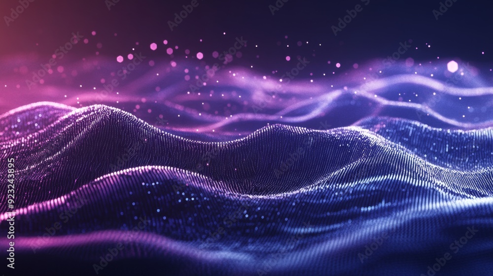 Dynamic Hexagonal Wave, a captivating digital illustration showcasing an abstract flow of particles and lines, symbolizing big data and interconnected networks in a widescreen format. Dynamic Hexagonal Wave, a captivating digital illustration showcasing an abstract flow of particles and lines, symbolizing big data and interconnected networks in a widescreen format.
