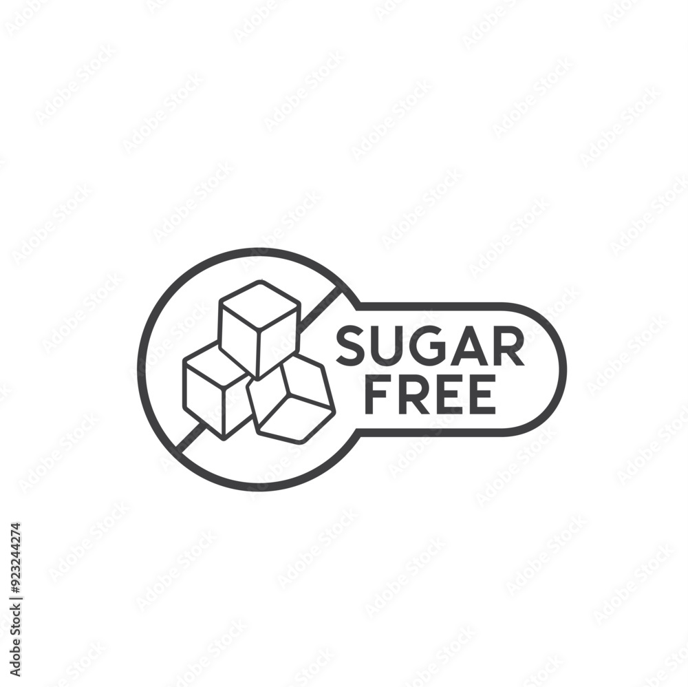 Fototapeta premium sugar free symbol, sugar free label, vector art.