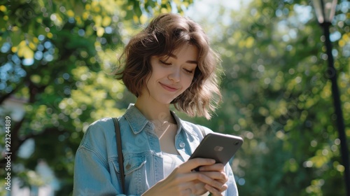 The woman with smartphone