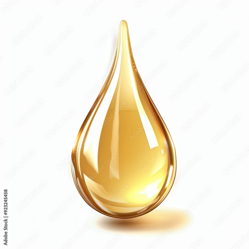 Oil Drop. Golden Dripped Fuel Concept with Olive Hue Isolated on White Background Oil Drop. Golden Dripped Fuel Concept with Olive Hue Isolated on White Background