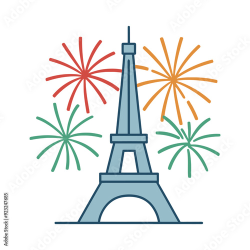 Eiffel Tower city vector.