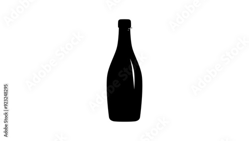 bottle of vinegar , black isolated silhouette