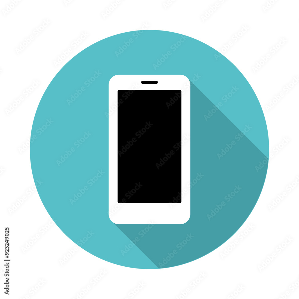 Vector flat design touch screen phone icon. Vector flat design touch screen phone icon.
