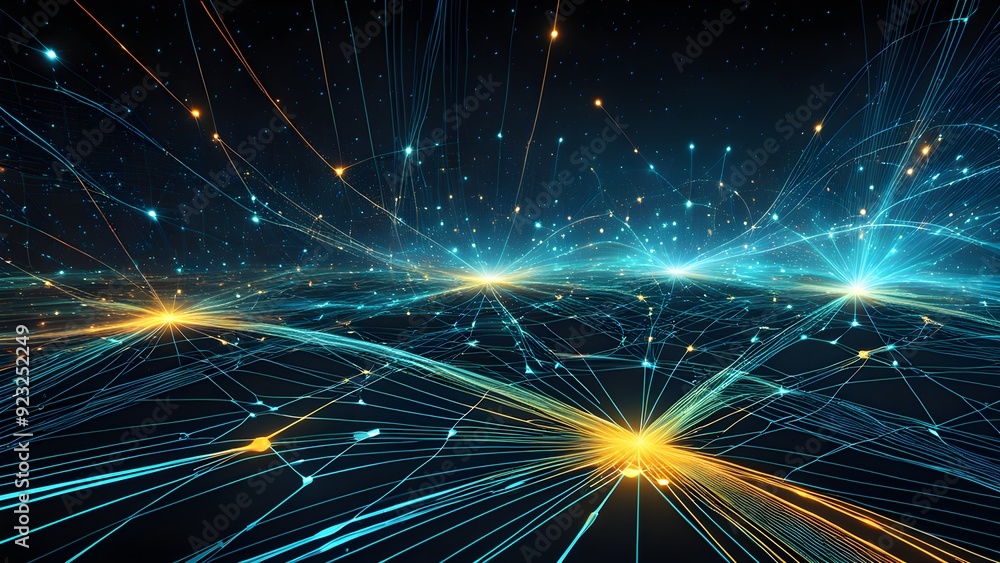 Naklejka premium A computer generated image of a starry sky with a blue and orange background