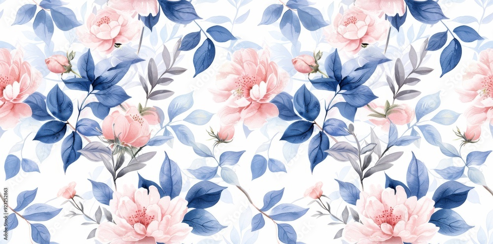 A seamless watercolor pattern featuring Ming Dynasty motifs, embodying historic elegance. A seamless watercolor pattern featuring Ming Dynasty motifs, embodying historic elegance.
