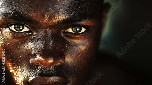 close up of a boxer with boxing gloves