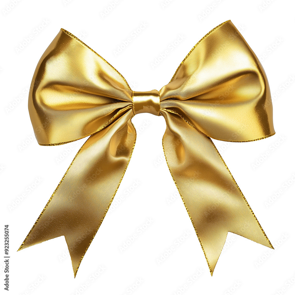 Golden bow isolated on transparent or white background Golden bow isolated on transparent or white background