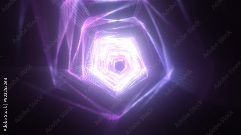 Abstract bright purple glowing background with a tunnel of lines and stripes of energy of burning rays of plasma and electricity with light Abstract bright purple glowing background with a tunnel of lines and stripes of energy of burning rays of plasma and electricity with light