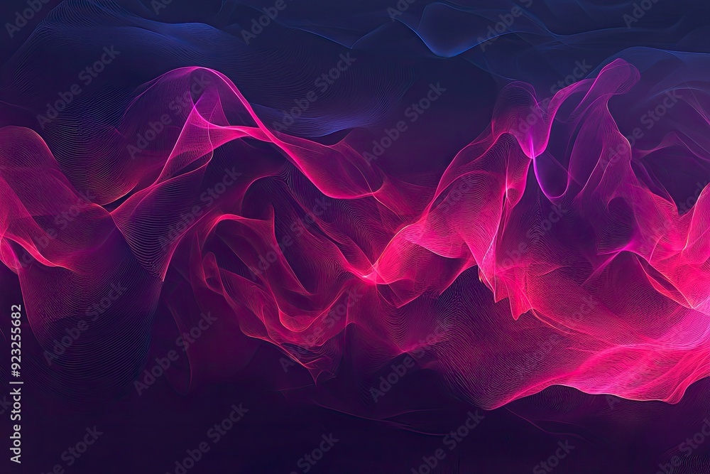 Obraz premium Beautiful abstract waves of pink and blue light creating an ethereal and dreamy background.