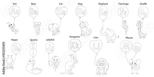 Coloring page - Alphabet. Education and fun for children's. .eps