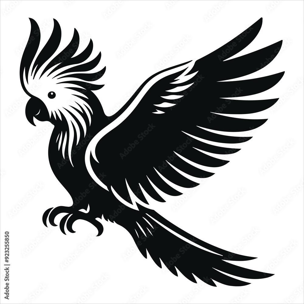 Obraz premium A Black and White Eagle Graphic