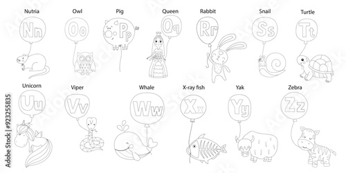 Coloring page - Alphabet. Education and fun for children's.eps