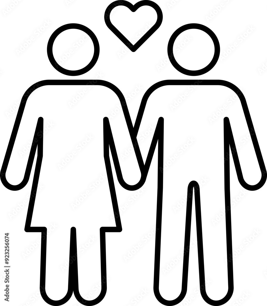 Couple icon. Love icon. Linear style. Couple icon. Love icon. Linear style.