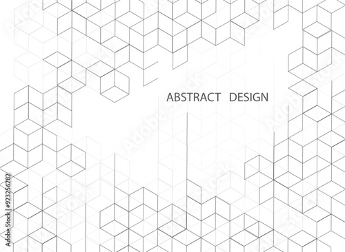 Abstract black isometric vector blocks