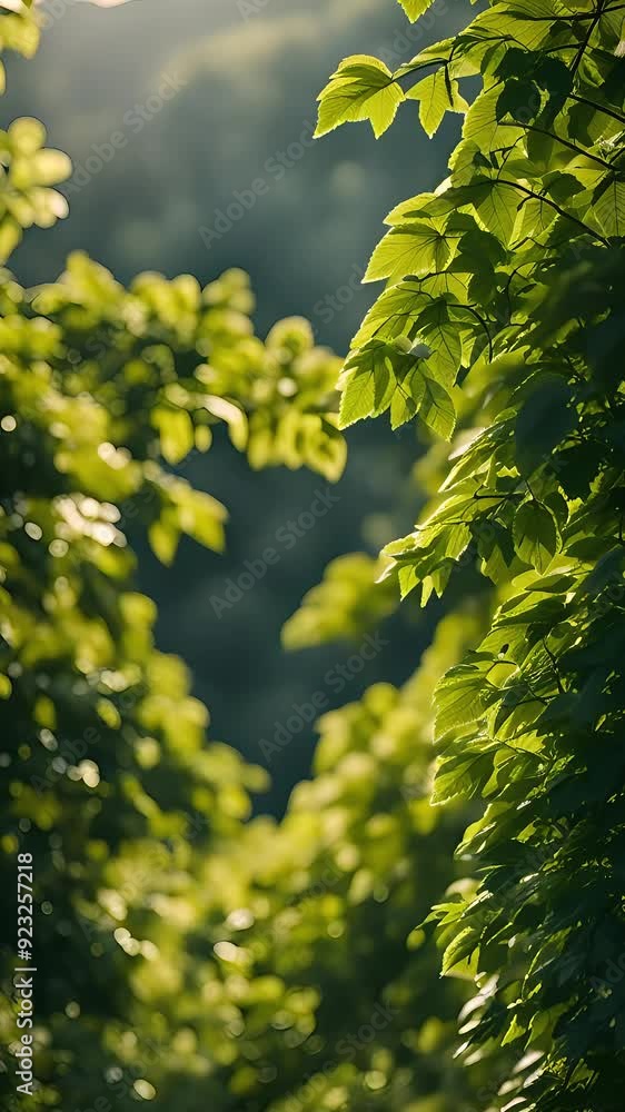 green leaves in the sun