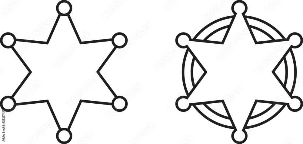 Sheriff Badge Cookie Cutter - 6 Point Star Wild West Theme Cookie Cutter Made In USA