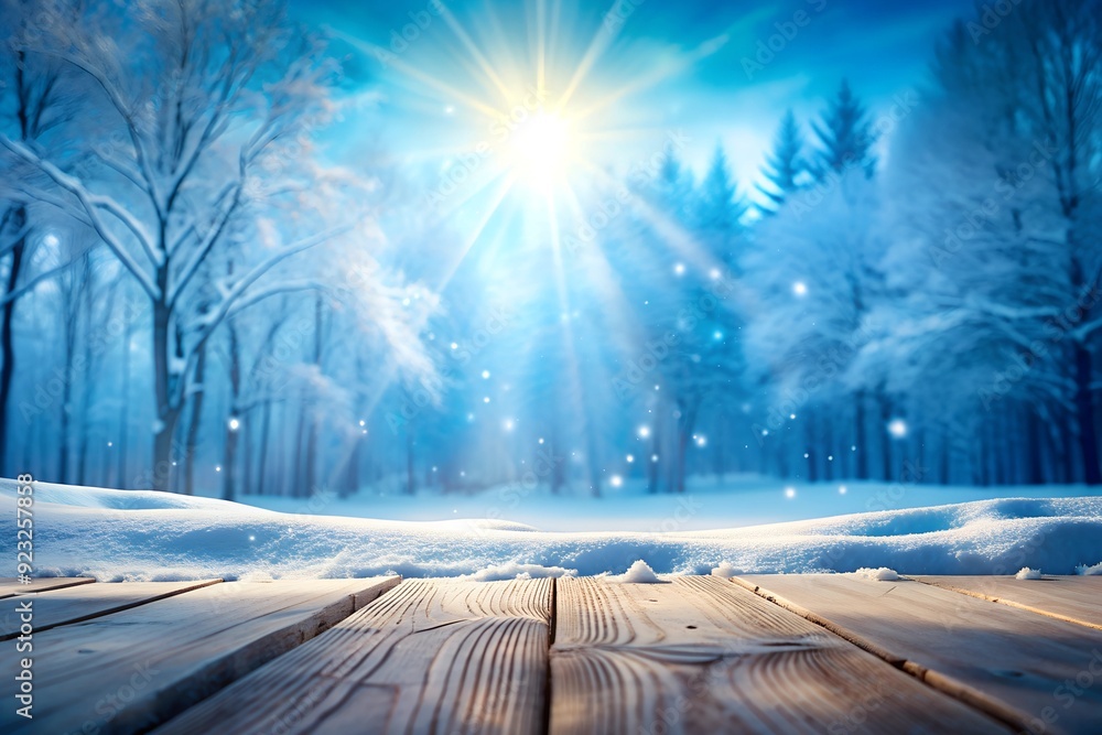 Panoramic abstract blue background for product presentation with sunlight and blurred shadows wall. Winter background. Panoramic abstract blue background for product presentation with sunlight and blurred shadows wall. Winter background.