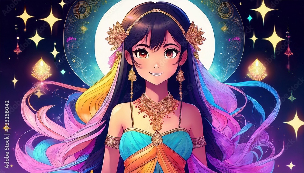 Enchanting anime girls shrouded in magical aura radiating mystery and spellbinding charm Enchanting anime girls shrouded in magical aura radiating mystery and spellbinding charm