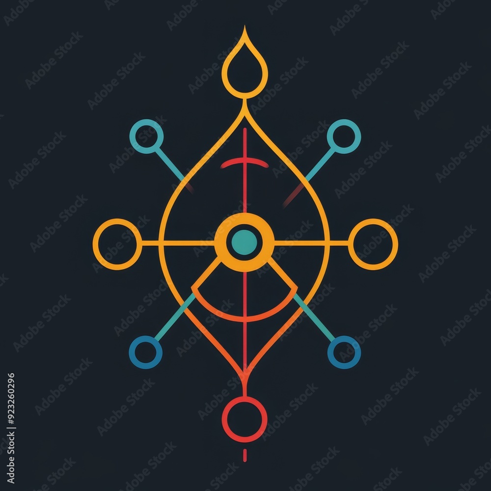 A triangle with a circle in the middle and a line coming out of it A triangle with a circle in the middle and a line coming out of it