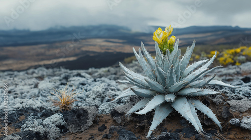 silversword plant in the mountains photo