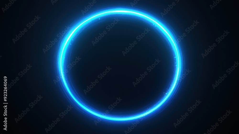 Abstract Blue Neon Circle Abstract Blue Neon Circle