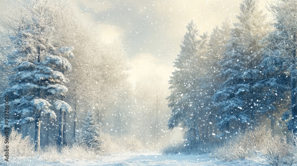 Winter Christmas Forest Trees Snowfall Winter Christmas Forest Trees Snowfall