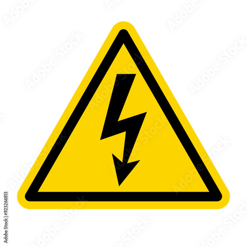 High voltage hazard sign. Electrical warning. Vector.