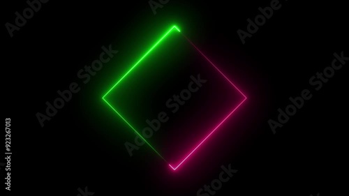 Wallpaper Mural Neon square border icon animation. Neon Rectangular frame icon and seamless loop animation rectangle border frame video. Torontodigital.ca