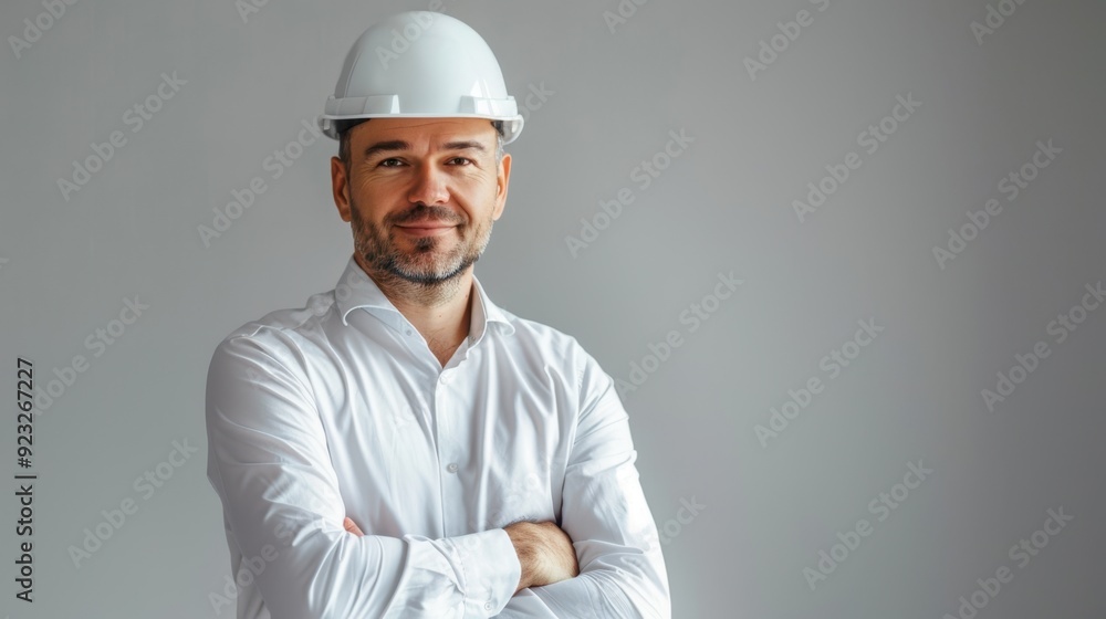 The confident engineer in white shirt The confident engineer in white shirt