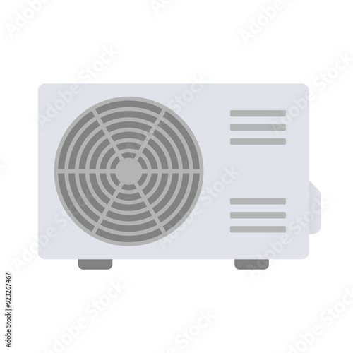 Flat design ac outdoor unit icon. Vector.