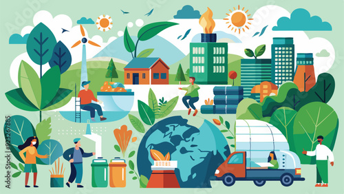 Sustainable Development Goals and Living Implementation. Concept Vector Illustration.
