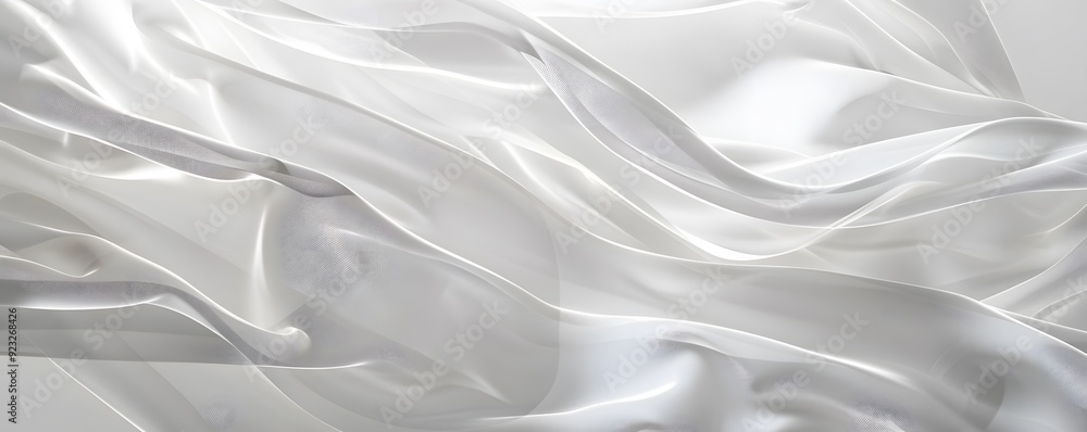 Abstract White Fabric Draped in Smooth Waves Abstract White Fabric Draped in Smooth Waves