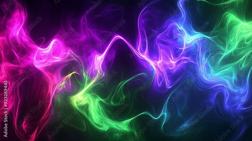 Obraz premium neon abstract background with swirling neon line