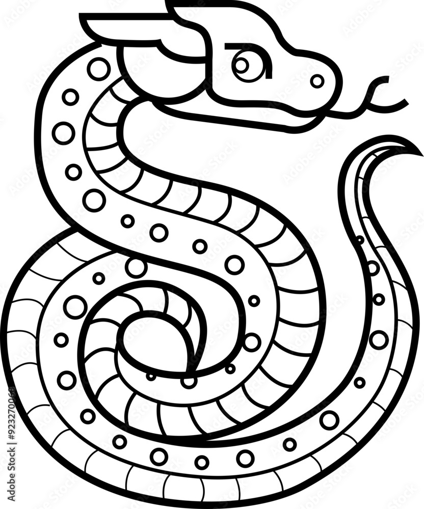 Fototapeta premium Snake lineart