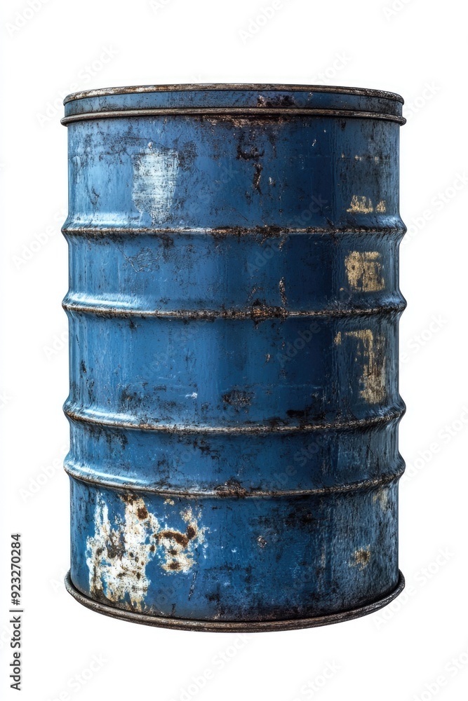 Obraz premium Rusty Blue Metal Barrel