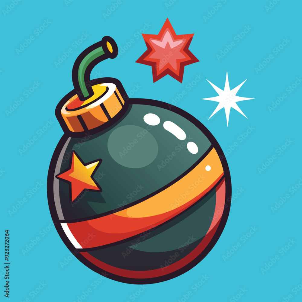 Bomb Floating Cartoon Vector Icon Illustration Bomb Floating Cartoon Vector Icon Illustration