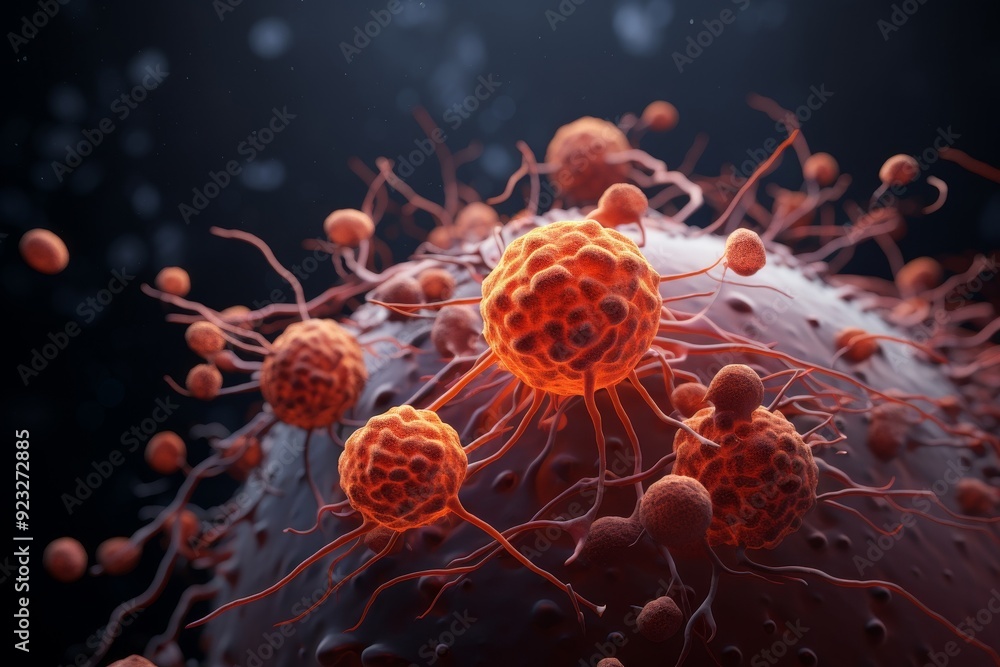 Macro view of viral cells and bacteria in various environments. Macro view of viral cells and bacteria in various environments.