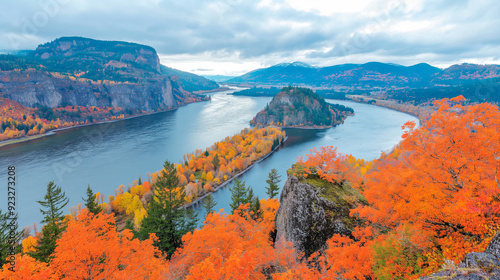 autumn in the mountains near the lake