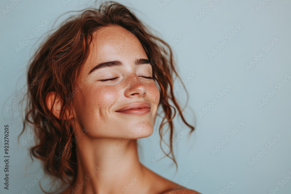 A close up of a woman's face with her eyes closed A close up of a woman's face with her eyes closed