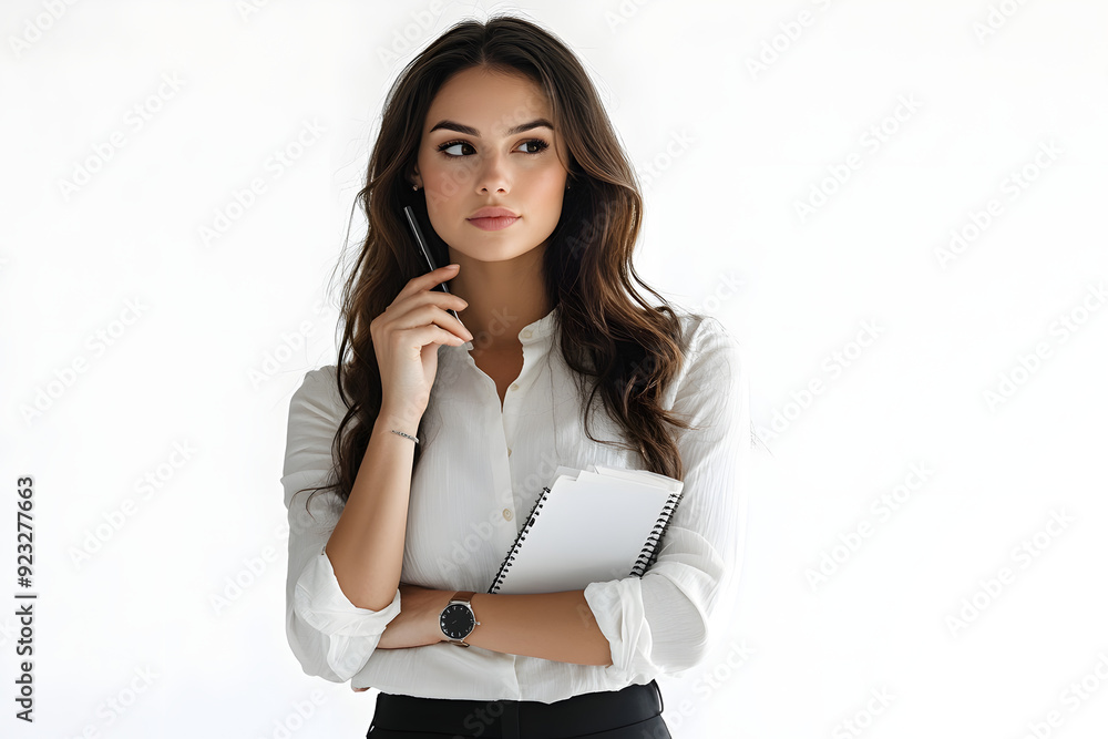 Confident Businesswoman Holding Briefcase in Formal Attire Confident Businesswoman Holding Briefcase in Formal Attire