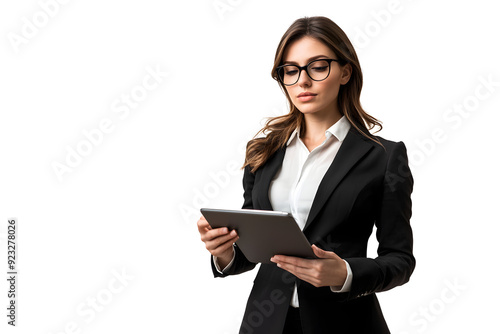 Confident Businesswoman with Laptop in Modern Office