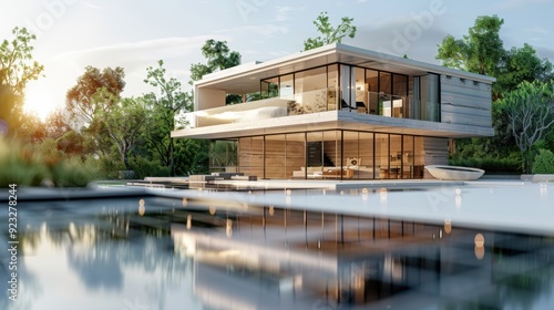 3d design of a smart eco house.