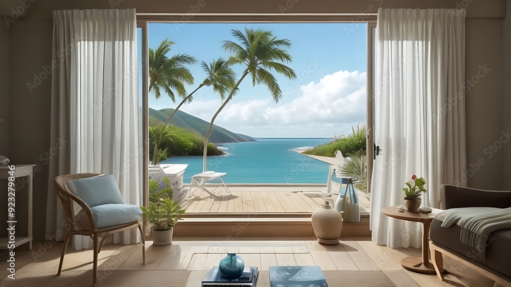 Fototapeta premium Relaxing Seaside Window View