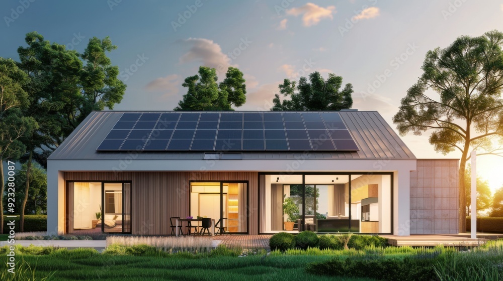 3d design of a smart eco house. 3d design of a smart eco house.